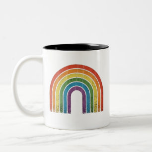LGBTQ Rainbow Flag Gay Pride LGBT Awareness Ally  Two-Tone Coffee Mug