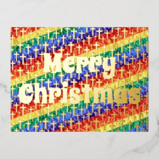 LGBTQ rainbow flag Jesus Cross Merry Christmas