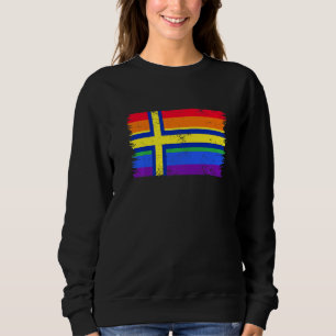 Lgbtq Rainbow Flag Of Sweden Swedish Gay Pride Sweatshirt