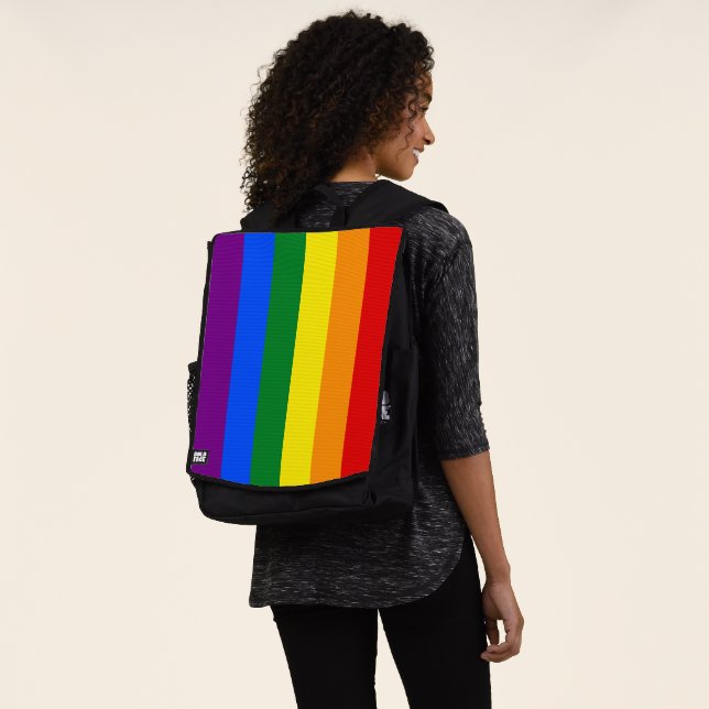 LGBTQ+ Rainbow Flag Stripes for Pride Month -  Backpack (Worn)