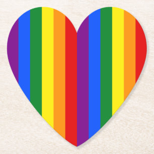 LGBTQ+ Rainbow Flag Stripes for Pride Month - Paper Coaster