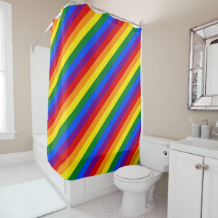 LGBTQ+ Rainbow Flag Stripes for Pride Month - Shower Curtain