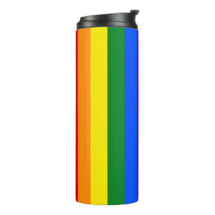 LGBTQ+ Rainbow Flag Stripes for Pride Month - Thermal Tumbler