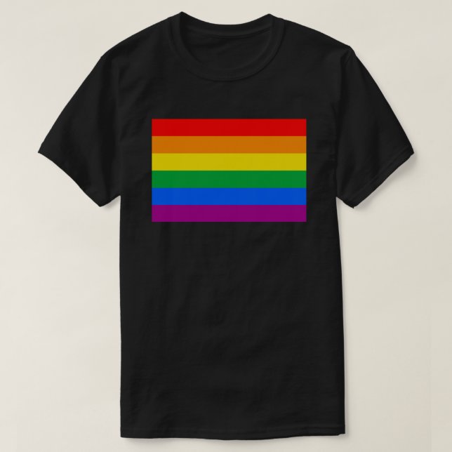LGBTQ+ Rainbow Flag T-Shirt (Design Front)