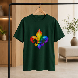 LGBTQ Rainbow Flor De Lis T-Shirt