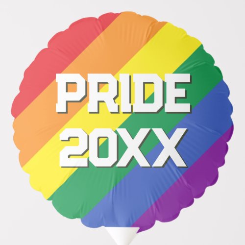 LGBTQ Rainbow Gay Pride Custom Text Logo Balloon