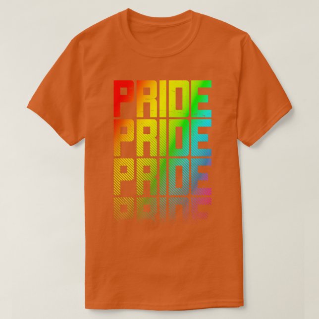 LGBTQ Rainbow Gay Pride Text Fade Graphic T-Shirt (Design Front)
