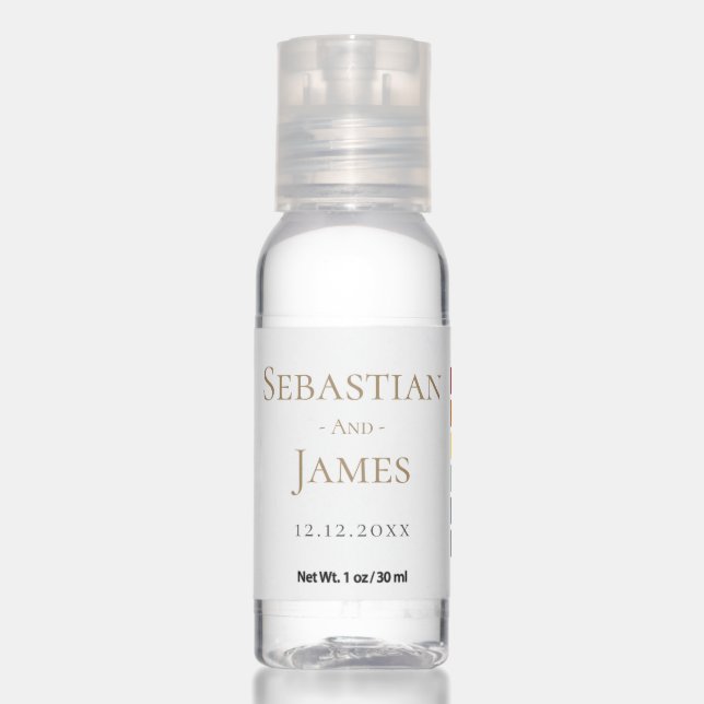 LGBTQ Rainbow Gay Wedding Hand Sanitizer (Front)