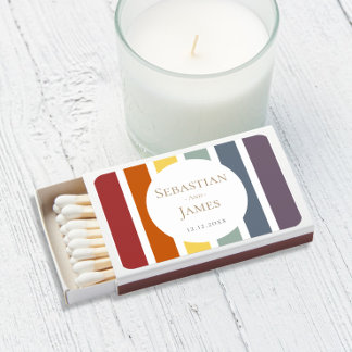 LGBTQ Rainbow Gay Wedding Matchboxes
