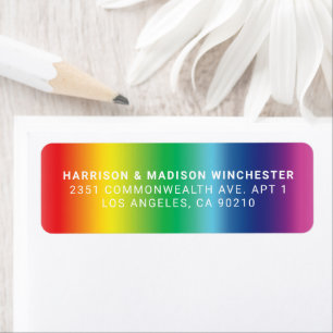 Lgbtq rainbow gradient colors gay pride address label