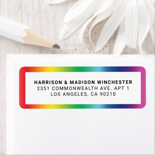 Lgbtq rainbow gradient gay pride frame address label
