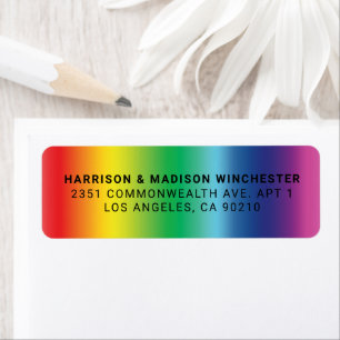 Lgbtq rainbow gradient pattern gay pride address label