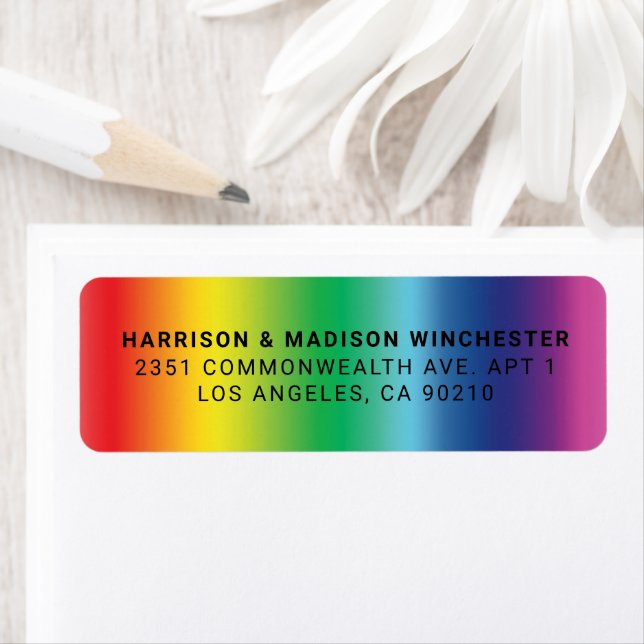 Lgbtq rainbow gradient pattern gay pride address label (Insitu)
