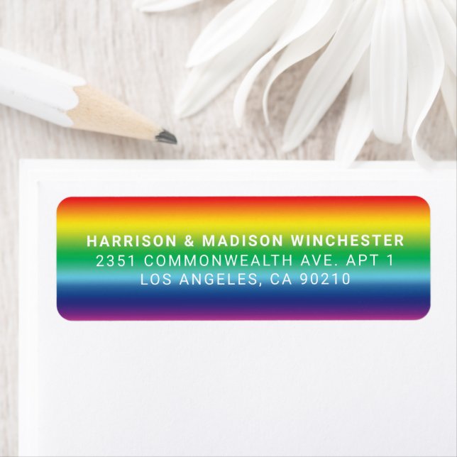 Lgbtq rainbow gradient pattern gay pride flag label (Insitu)