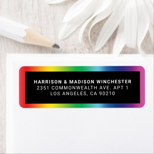 Lgbtq rainbow gradient pride frame black address label Lgbtq rainbow gradient pride frame black address label