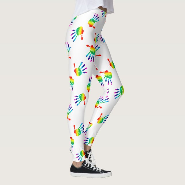 LGBTQ+ Rainbow hands  Leggings (Right)