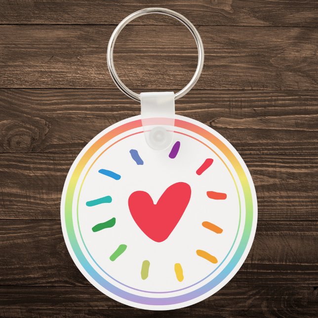 LGBTQ+ Rainbow Heart Keychain (Creator Uploaded)