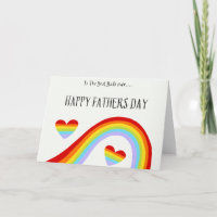 LGBTQ Rainbow & Hearts Happy Father's Day