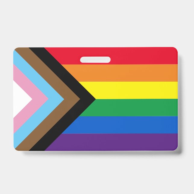 Lgbtq rainbow inclusive diversity gay pride flag badge (Front)
