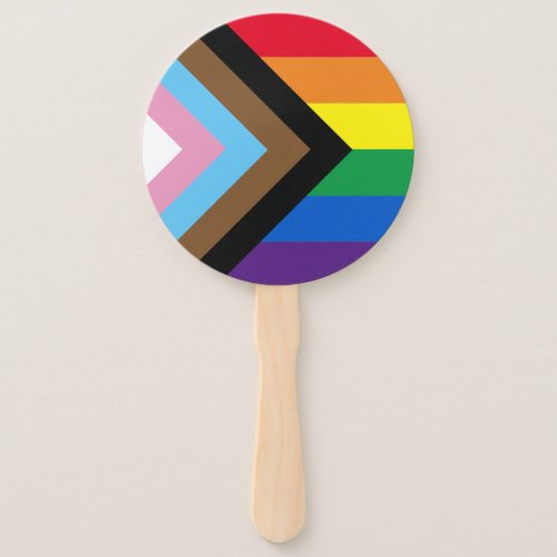 Lgbtq rainbow inclusive diversity gay pride flag hand fan