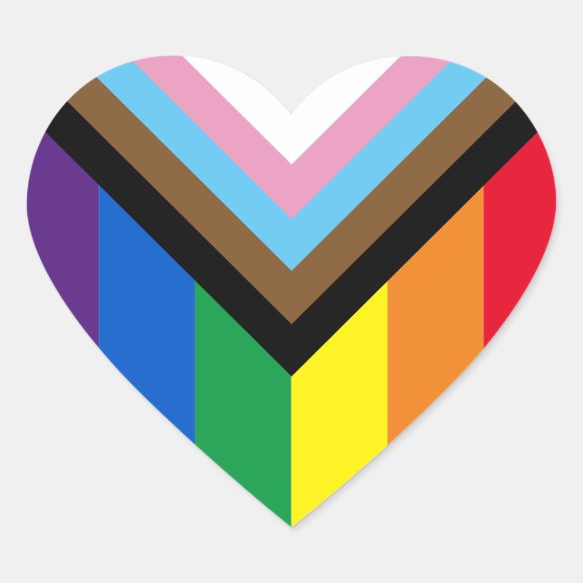 Lgbtq Rainbow Inclusive diversity gay pride flag Heart Sticker (Front)