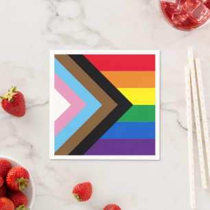 Lgbtq rainbow inclusive diversity gay pride flag napkins