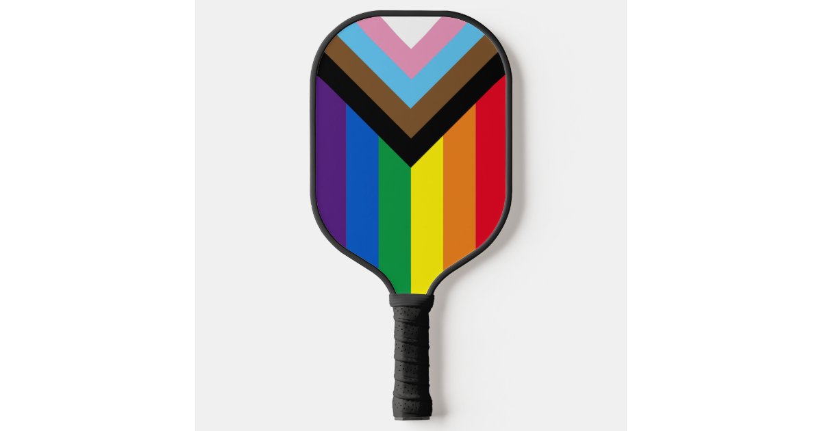 Lgbtq rainbow inclusive diversity gay pride flag pickleball paddle Zazzle