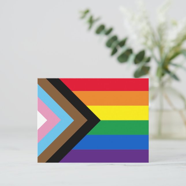 Lgbtq rainbow inclusive diversity gay pride flag postcard (Standing Front)