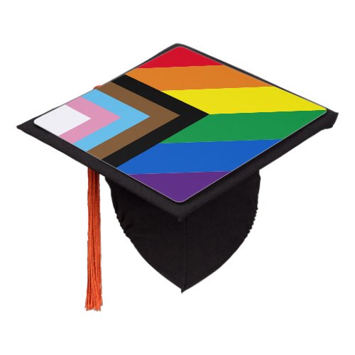 Lgbtq rainbow Inclusive gay pride diversity flag Graduation Cap Topper