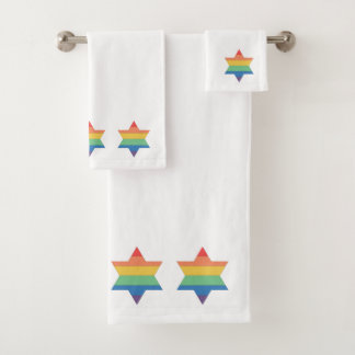 LGBTQ Rainbow Jewish Star towel 