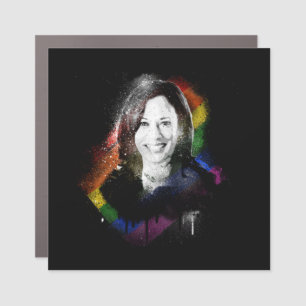LGBTQ Rainbow Kamala Harris Spray Paint Pride Car Magnet