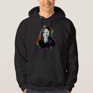LGBTQ Rainbow Kamala Harris Spray Paint Pride Hoodie
