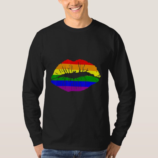 LGBTQ Rainbow Lip Gay Pride 1 T-Shirt (Front)