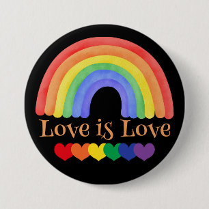 LGBTQ Rainbow Love is Love Colorful Button
