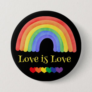 LGBTQ Rainbow Love is Love Colorful Button