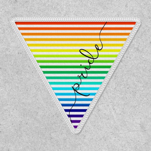 LGBTQ Rainbow Modern Script Pride Stripes Triangle Patch