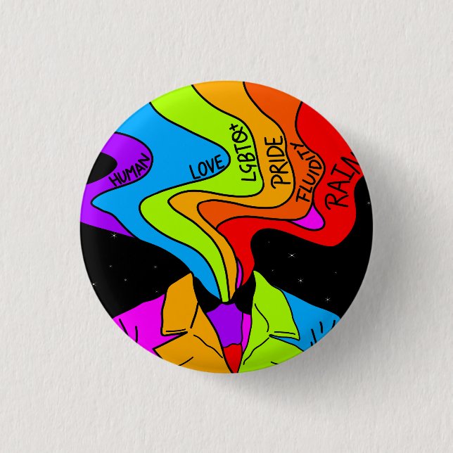 Lgbtq rainbow pride ally gender fluidity love button (Front)