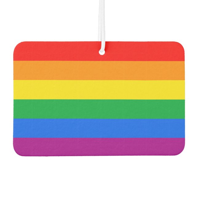 LGBTQ+ Rainbow Pride Flag Air Freshener (Front)