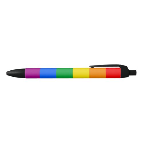 LGBTQ Rainbow Pride Flag Black Ink Pen