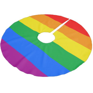 LGBTQ+ Rainbow Pride Flag Brushed Polyester Tree Skirt