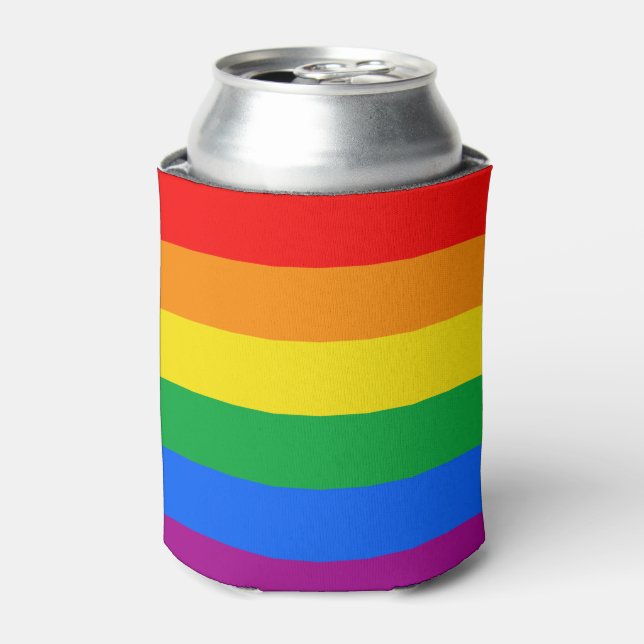 LGBTQ+ Rainbow Pride Flag Can Cooler (Can Front)