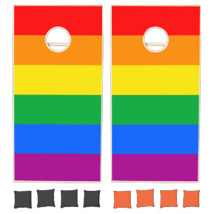 LGBTQ+ Rainbow Pride Flag Cornhole Set