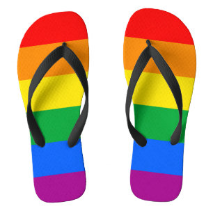 LGBTQ+ Rainbow Pride Flag Flip Flops