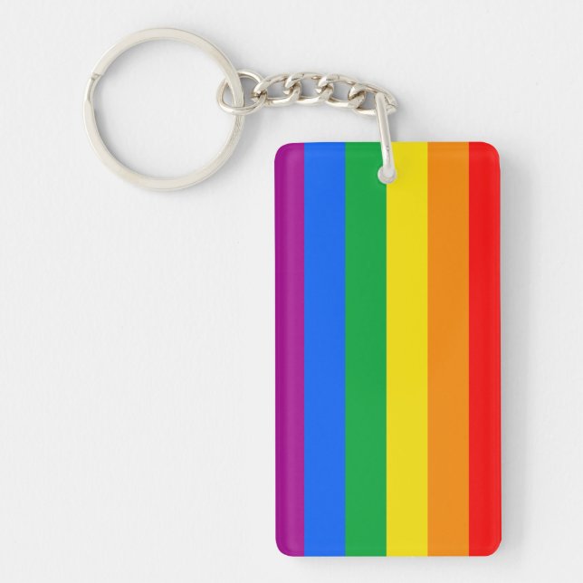 LGBTQ+ Rainbow Pride Flag Keychain (Front)