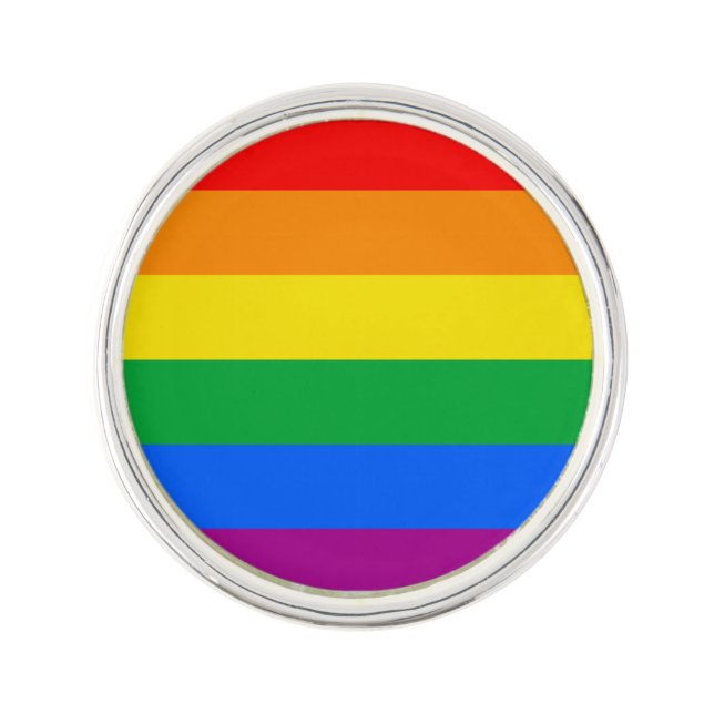LGBTQ+ Rainbow Pride Flag Lapel Pin (Front)