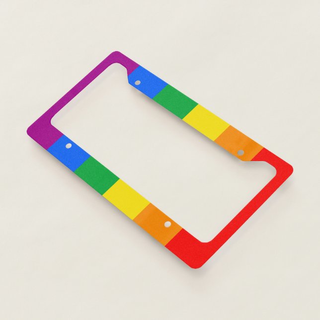 LGBTQ+ Rainbow Pride Flag License Plate Frame (3/4)