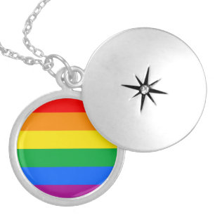 LGBTQ+ Rainbow Pride Flag Locket Necklace