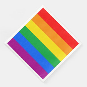 LGBTQ+ Rainbow Pride Flag Paper Dinner Napkins
