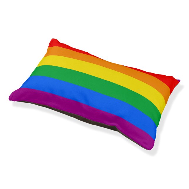 LGBTQ+ Rainbow Pride Flag Pet Bed (Angled)