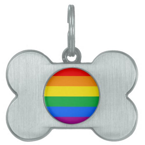 LGBTQ Rainbow Pride Flag Pet ID Tag